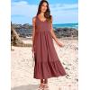 imageANRABESS Womens Summer Maxi Dresses Fit ampamp Flare Flowy V Neck Sleeveless Swing Casual Tiered Beach Sundress with PocketsRed