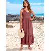 imageANRABESS Womens Summer Maxi Dresses Fit ampamp Flare Flowy V Neck Sleeveless Swing Casual Tiered Beach Sundress with PocketsRed
