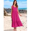 imageANRABESS Womens Summer Maxi Dresses Fit ampamp Flare Flowy V Neck Sleeveless Swing Casual Tiered Beach Sundress with PocketsRose