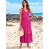 imageANRABESS Womens Summer Maxi Dresses Fit ampamp Flare Flowy V Neck Sleeveless Swing Casual Tiered Beach Sundress with PocketsRose