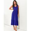 imageANRABESS Womens Summer Maxi Dresses Fit ampamp Flare Flowy V Neck Sleeveless Swing Casual Tiered Beach Sundress with PocketsRoyal Blue