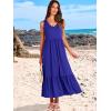 imageANRABESS Womens Summer Maxi Dresses Fit ampamp Flare Flowy V Neck Sleeveless Swing Casual Tiered Beach Sundress with PocketsRoyal Blue