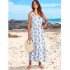 imageANRABESS Womens Summer Maxi Dresses Fit ampamp Flare Flowy V Neck Sleeveless Swing Casual Tiered Beach Sundress with PocketsWhite With Floral Blue