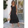 imageANRABESS Womens Summer Sleeveless Maxi Dress Square Neck Smocked Boho Casual Ruffle Strap Flowy ALine Long Beach SundressBlack