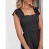 imageANRABESS Womens Summer Sleeveless Maxi Dress Square Neck Smocked Boho Casual Ruffle Strap Flowy ALine Long Beach SundressBlack