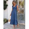 imageANRABESS Womens Summer Sleeveless Maxi Dress Square Neck Smocked Boho Casual Ruffle Strap Flowy ALine Long Beach SundressBlue
