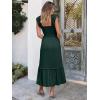 imageANRABESS Womens Summer Sleeveless Maxi Dress Square Neck Smocked Boho Casual Ruffle Strap Flowy ALine Long Beach SundressDeep Green
