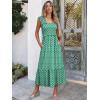 imageANRABESS Womens Summer Sleeveless Maxi Dress Square Neck Smocked Boho Casual Ruffle Strap Flowy ALine Long Beach SundressGreen Floral