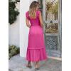 imageANRABESS Womens Summer Sleeveless Maxi Dress Square Neck Smocked Boho Casual Ruffle Strap Flowy ALine Long Beach SundressHot Pink
