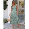 imageANRABESS Womens Summer Sleeveless Maxi Dress Square Neck Smocked Boho Casual Ruffle Strap Flowy ALine Long Beach SundressLight Green White Floral