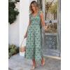 imageANRABESS Womens Summer Sleeveless Maxi Dress Square Neck Smocked Boho Casual Ruffle Strap Flowy ALine Long Beach SundressLight Green White Floral