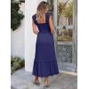 imageANRABESS Womens Summer Sleeveless Maxi Dress Square Neck Smocked Boho Casual Ruffle Strap Flowy ALine Long Beach SundressNavy Blue