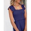 imageANRABESS Womens Summer Sleeveless Maxi Dress Square Neck Smocked Boho Casual Ruffle Strap Flowy ALine Long Beach SundressNavy Blue