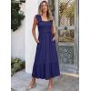 imageANRABESS Womens Summer Sleeveless Maxi Dress Square Neck Smocked Boho Casual Ruffle Strap Flowy ALine Long Beach SundressNavy Blue