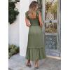 imageANRABESS Womens Summer Sleeveless Maxi Dress Square Neck Smocked Boho Casual Ruffle Strap Flowy ALine Long Beach SundressOlive
