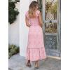 imageANRABESS Womens Summer Sleeveless Maxi Dress Square Neck Smocked Boho Casual Ruffle Strap Flowy ALine Long Beach SundressPrint Floral Pink