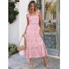 imageANRABESS Womens Summer Sleeveless Maxi Dress Square Neck Smocked Boho Casual Ruffle Strap Flowy ALine Long Beach SundressPrint Floral Pink