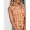 imageANRABESS Womens Summer Sleeveless Maxi Dress Square Neck Smocked Boho Casual Ruffle Strap Flowy ALine Long Beach SundressPrint Yellow Purple