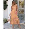 imageANRABESS Womens Summer Sleeveless Maxi Dress Square Neck Smocked Boho Casual Ruffle Strap Flowy ALine Long Beach SundressPrint Yellow Purple