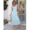 imageANRABESS Womens Summer Sleeveless Maxi Dress Square Neck Smocked Boho Casual Ruffle Strap Flowy ALine Long Beach SundressSky Blue