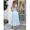 imageANRABESS Womens Summer Sleeveless Maxi Dress Square Neck Smocked Boho Casual Ruffle Strap Flowy ALine Long Beach SundressSky Blue