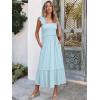 imageANRABESS Womens Summer Sleeveless Maxi Dress Square Neck Smocked Boho Casual Ruffle Strap Flowy ALine Long Beach SundressSky Blue
