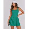 imageANRABESS Womens Tennis Athletic Pleated Summer Mini Dress 2025 Golf Workout Build in Shorts Casual Romper Short SundressDeep Green