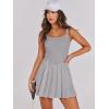 imageANRABESS Womens Tennis Athletic Pleated Summer Mini Dress 2025 Golf Workout Build in Shorts Casual Romper Short SundressGray