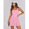 imageANRABESS Womens Tennis Athletic Pleated Summer Mini Dress 2025 Golf Workout Build in Shorts Casual Romper Short SundressLight Pink