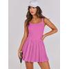imageANRABESS Womens Tennis Athletic Pleated Summer Mini Dress 2025 Golf Workout Build in Shorts Casual Romper Short SundressPink