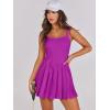 imageANRABESS Womens Tennis Athletic Pleated Summer Mini Dress 2025 Golf Workout Build in Shorts Casual Romper Short SundressPurple Red