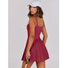 imageANRABESS Womens Tennis Athletic Pleated Summer Mini Dress 2025 Golf Workout Build in Shorts Casual Romper Short SundressRed