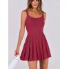 imageANRABESS Womens Tennis Athletic Pleated Summer Mini Dress 2025 Golf Workout Build in Shorts Casual Romper Short SundressRed