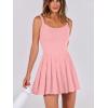 imageANRABESS Womens Tennis Athletic Pleated Summer Mini Dress 2025 Golf Workout Build in Shorts Casual Romper Short SundressSalmon Light Pink
