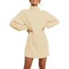 imageANRABESS Women Oversized Sweater Dress Turtleneck Batwing Long Sleeve Ribbed Knit Loose 2025 Fall Winter Casual Short DressApricot