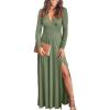 imageANRABESS Women Summer Deep V Neck Short Sleeve Dresses Slit Elegant Wedding Guest Formal Cocktail Evening Maxi Long DressZarmy Green