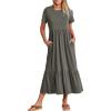 imageANRABESS Womens 2025 Summer Casual Maxi Dress A line Tiered Flowy Short Sleeve Crewneck T Shirt Beach Travel Long DressesGray