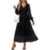 imageANRABESS Womens Floral Long Sleeve Maxi Dress V Neck Chiffon Flowy Boho ALine 2025 Fall Wedding Guest Party Wrap DressesBlack