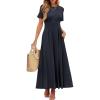 imageANRABESS Womens Summer Casual Dress Short Sleeve Crewneck Pleated Waisted Swing Flowy 2025 A Line Beach Maxi Long DressesNavy Blue
