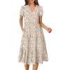 imageANRABESS Womens Summer Casual Short Sleeve V Neck Midi Dresses 2025 Spring Flowy Aline Tiered T Shirts Boho Beach DressColorful Pink Floral