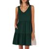 imageANRABESS Womens Summer Casual Tank Dress Sleeveless V Neck T Shirt Sundress Flowy Tiered Swing Mini Beach Vacation DressesDeep Green