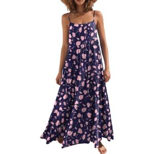 imageANRABESS Women Summer Casual Loose Sleeveless Sundress Spaghetti Strap Flowy Boho Linen Beach Vacation Maxi Long DressFloral Navy Blue