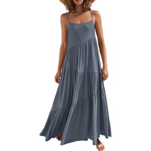 imageANRABESS Women Summer Casual Loose Sleeveless Sundress Spaghetti Strap Flowy Boho Linen Beach Vacation Maxi Long DressGray Blue