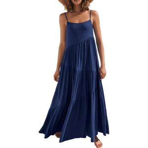 imageANRABESS Women Summer Casual Loose Sleeveless Sundress Spaghetti Strap Flowy Boho Linen Beach Vacation Maxi Long DressNavy Blue