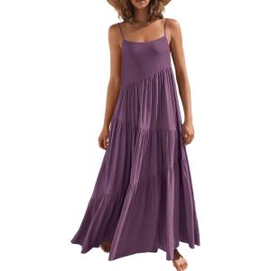 imageANRABESS Women Summer Casual Loose Sleeveless Sundress Spaghetti Strap Flowy Boho Linen Beach Vacation Maxi Long DressPurple