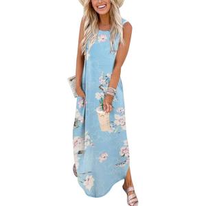 imageANRABESS Women Summer Maxi Dress Beach Vacation Sundress Sleeveless Casual Loose Shirt Dresses 2025 Travel OutfitsSky Floral