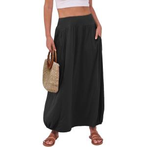 imageANRABESS Womens Maxi Skirts 2025 Fall Trendy Ankle Length High Waisted Boho Flowy Beach Long Skirt with Pockets FashionBlack