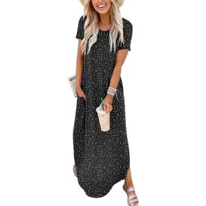 imageANRABESS Womens Summer Maxi Dress Short Sleeve Casual Loose Long T Shirt Dresses Split Vacation Beach Sundress Travel OutfitsDot Star