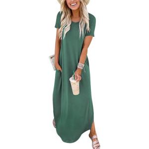 imageANRABESS Womens Summer Maxi Dress Short Sleeve Casual Loose Long T Shirt Dresses Split Vacation Beach Sundress Travel OutfitsGrass