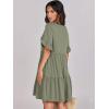 imageANRABESS Dresses for Women Summer 2025 V Neck Ruffle Sleeve A Line Tiered Flowy Casual Trendy Mini Beach Dress with PocketsArmy Green